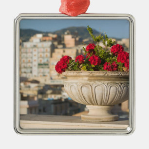 Italy, Sicily, Termini Imerese, View & Flowers Metal Tree Decoration