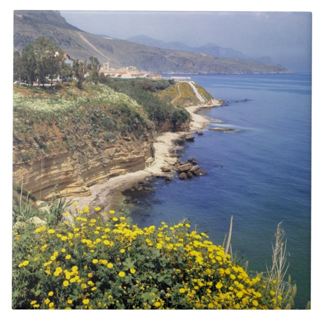 Italy, Sicily. The north coast of Sicily in Tile (Front)