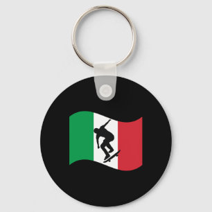 Italy Skateboarding Graphic Country Flag Pride Ska Key Ring