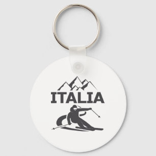 Italy Skier Ski Resort Skiing Vacation  Key Ring