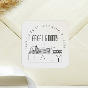 Italy Skyline   Pre-Addressed Envelope Seal