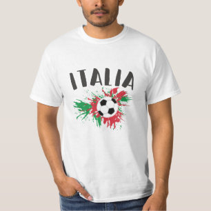 Italy Soccer Ball Grunge Flag T-Shirt
