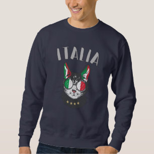 Italy Soccer Cat Mascot Italian Fan flag Sweatshirt