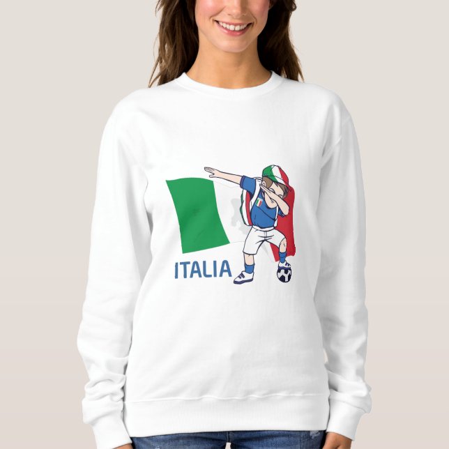 Italy Soccer Fan Kid dabbing schoolboy Sweatshirt (Front)