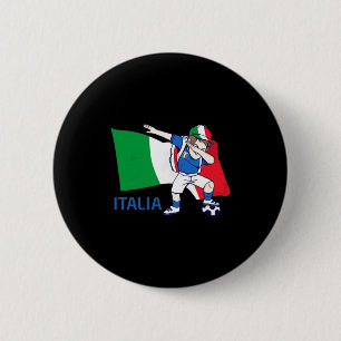 Italy Soccer Fan Kid Dabbing Schoolboy T Shirt 6 Cm Round Badge
