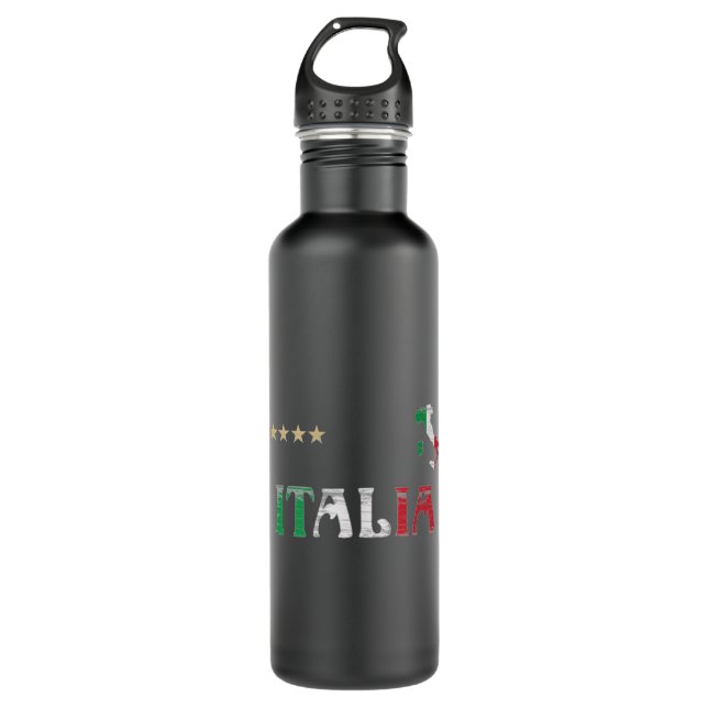 Italy Soccer Football Fan Shirt Flag 710 Ml Water Bottle (Front)
