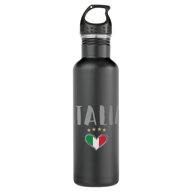 Italy Soccer Football Fan Shirt Flag 710 Ml Water Bottle (Front)