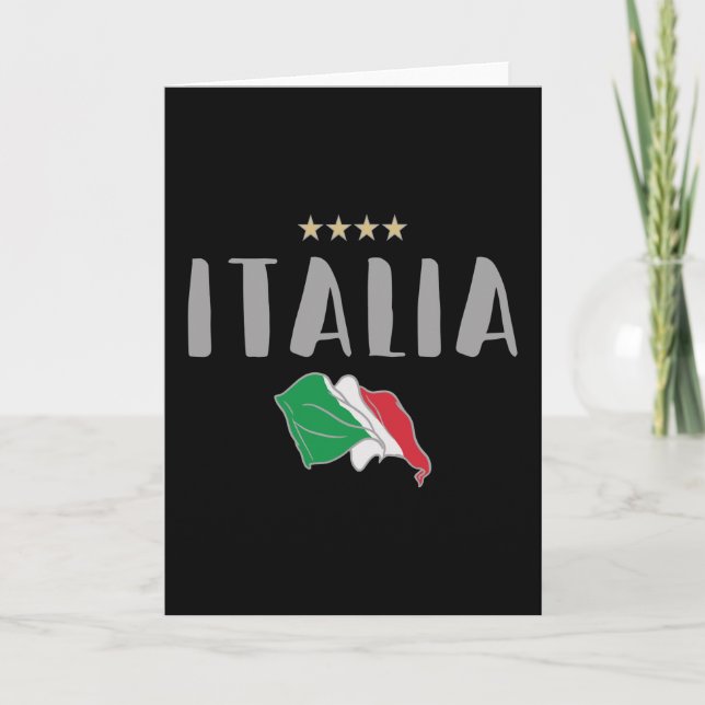 Italy Soccer Football Fan Shirt Flag Card (Front)