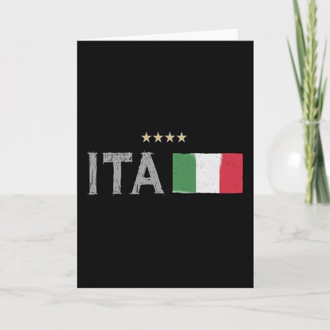 Italy Soccer Football Fan Shirt Flag Card (Front)