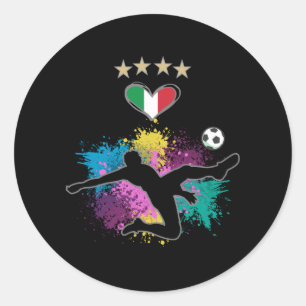 Italy Soccer Football Fan Shirt Flag Splash Classic Round Sticker