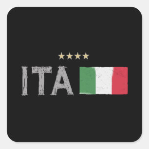 Italy Soccer Football Fan Shirt Flag Square Sticker