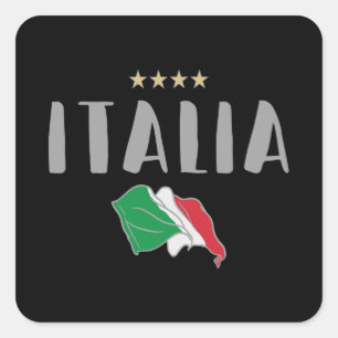 Italy Soccer Football Fan Shirt Flag Square Sticker