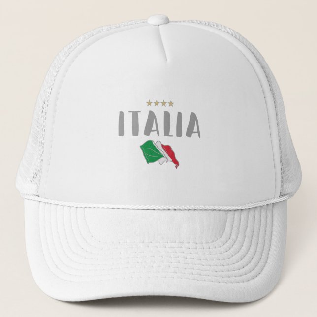 Italy Soccer Football Fan Shirt Flag Trucker Hat (Front)