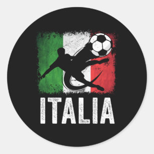 Italy Soccer Footbyll Fan Jersey  Classic Round Sticker