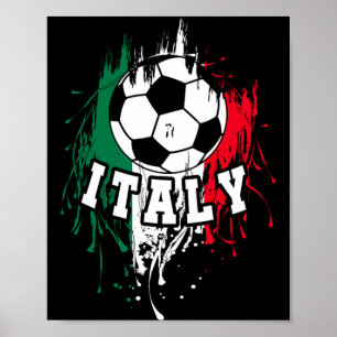 Italy Soccer Italian Footbyll Italy Futbol T Shirt Poster