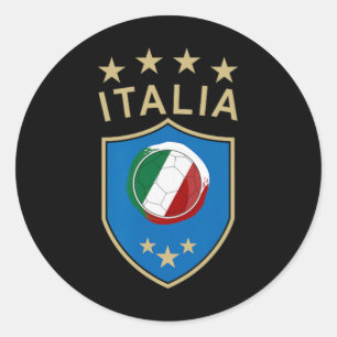 Italy Soccer - Italian Italia Flag Footll Player Classic Round Sticker
