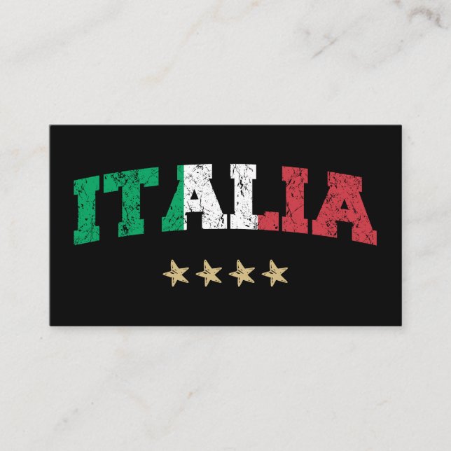 Italy Soccer Shirt Football Fan Italian Flag Business Card (Front)