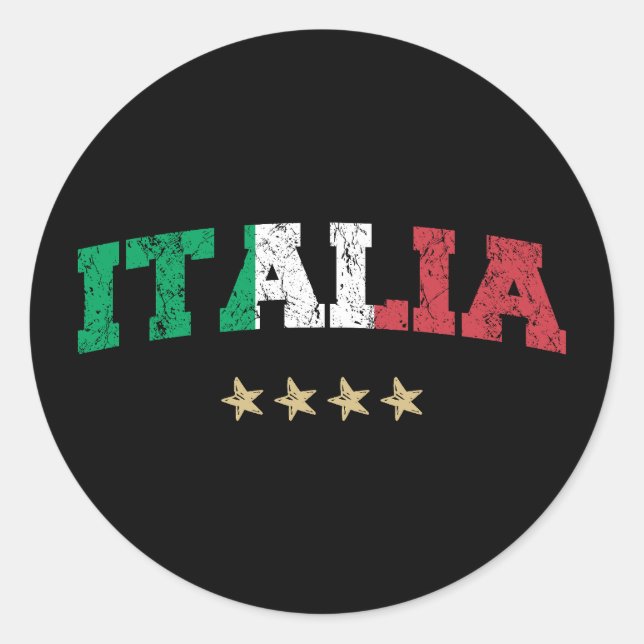 Italy Soccer Shirt Football Fan Italian Flag Classic Round Sticker (Front)