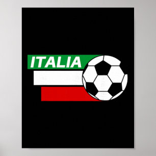 Italy Soccer Shirt. Italian Flag Colors Soccer  Poster