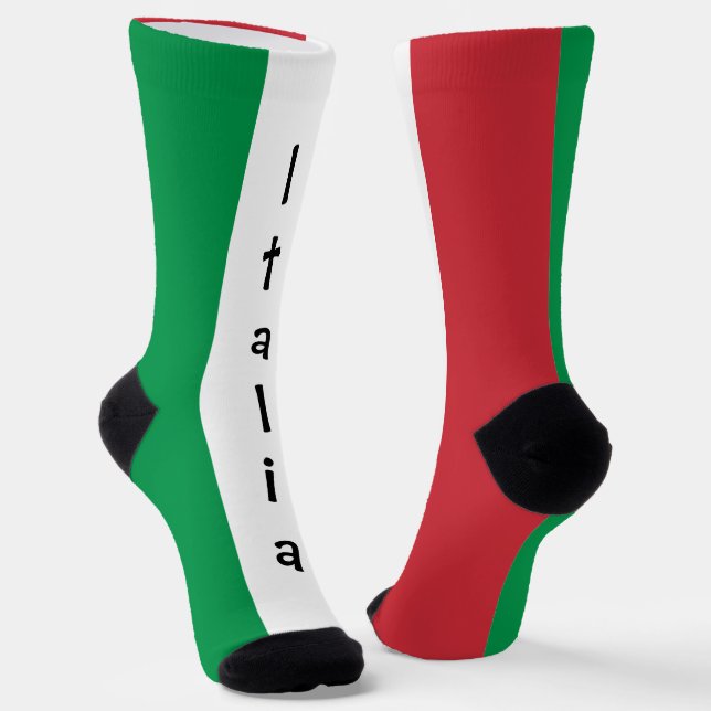 Italy Socks, Patriotic Italian fashion Socks (Angled)