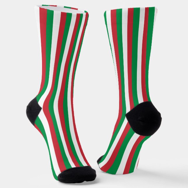 Italy Socks, patriotic Italian Flag fashion Socks (Angled)
