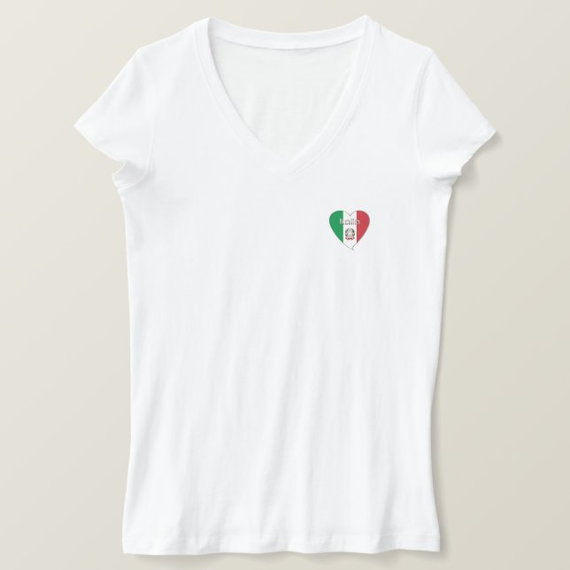 Italy Souvenir ITALIA National FLAG in heart T-Shirt (Design Front)