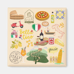 Italy Symbols Magnet