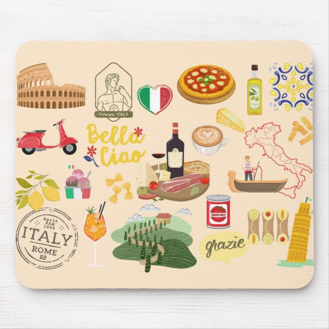 Italy Symbols Mouse Pad (Front)