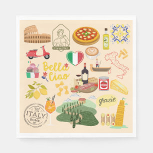 Italy Symbols Napkin