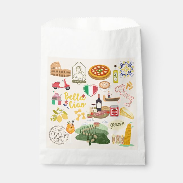  Italy Symbols Travel Lovers Favour Bags (Front)