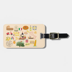  Italy Symbols Travel Lovers Luggage Tag