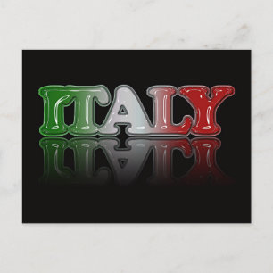 ITALY text with reflection Postcard