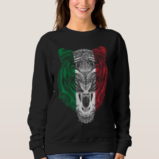 Italy Tiger Italian Flag Tiger Sweatshirt (Front)