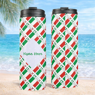 Italy Tiled Flag Personalised Thermal Tumbler