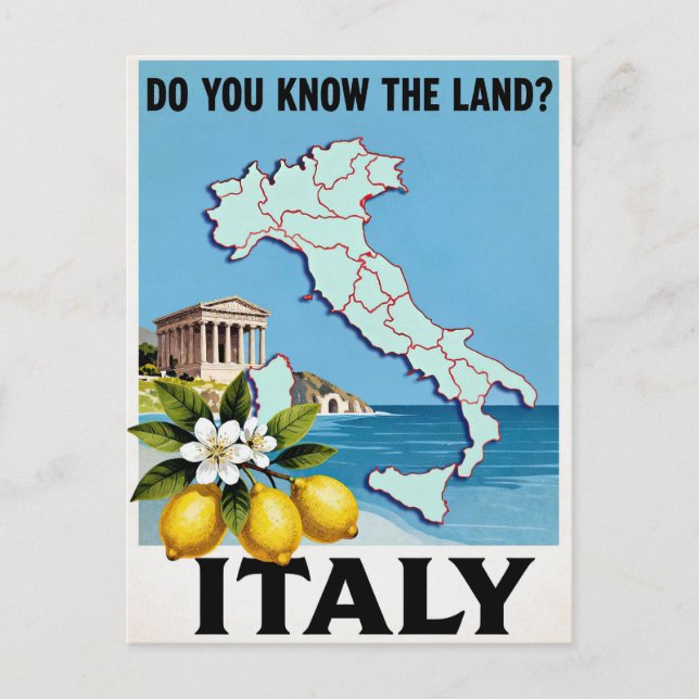 Italy Travel Poster Postcard (Front)