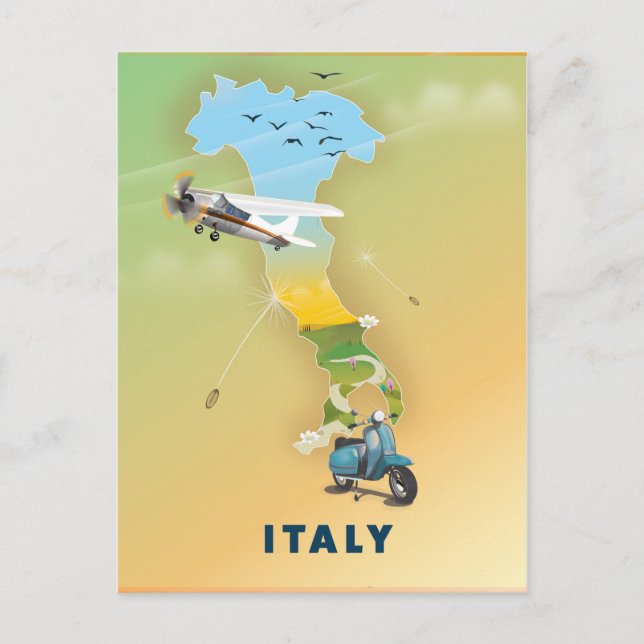 Italy Travel poster. Postcard (Front)