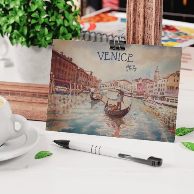 Italy Travel - VENICE watercolor souvenir Postcard (Creator Uploaded)