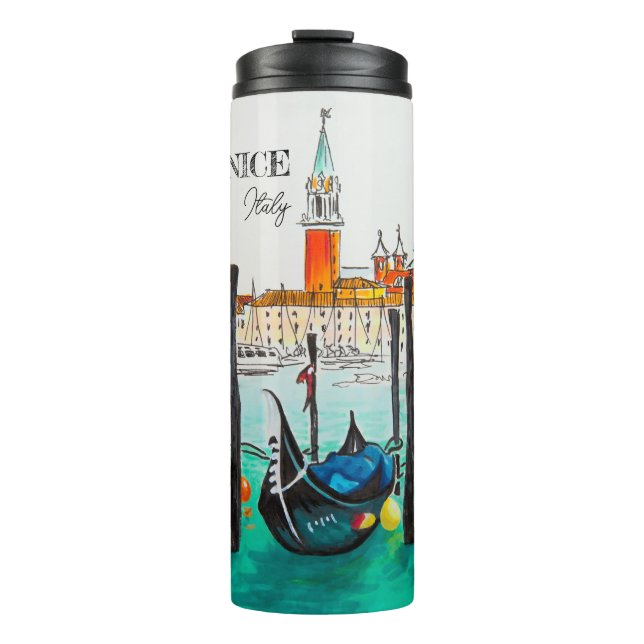 Italy Travel - VENICE watercolor souvenir Thermal Tumbler (Front)