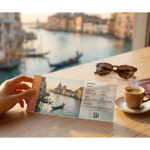Italy Trip Surprise Boarding Pass Card For Travel