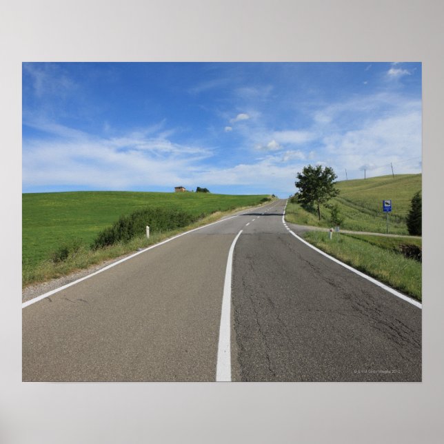 Italy, Tuscany, Val d'Orcia, Road Poster (Front)