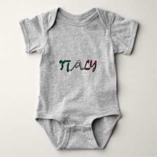 Italy Typography Country Flag Colours Baby Bodysuit