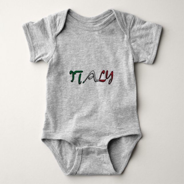 Italy Typography Country Flag Colours Baby Bodysuit (Front)