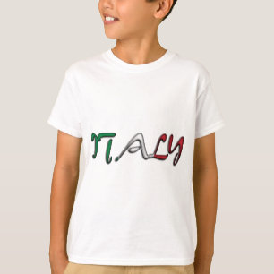 Italy Typography Country Flag Colours T-Shirt