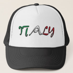 Italy Typography Country Flag Colours Trucker Hat