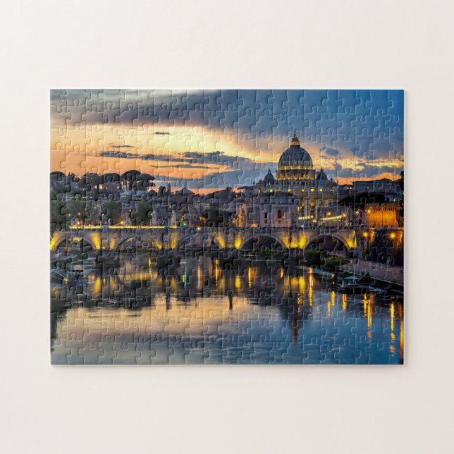 Italy, Vatican City view at night Jigsaw Puzzle (Horizontal)