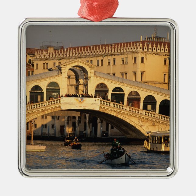 Italy, Veneto, Venice, Canal Grande and Rialto Metal Tree Decoration (Front)