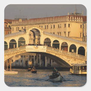 Italy, Veneto, Venice, Canal Grande and Rialto Square Sticker