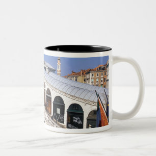 Italy, Veneto, Venice, Rialto Bridge crossing Two-Tone Coffee Mug
