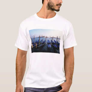 Italy, Veneto, Venice, Row of Gondolas and San T-Shirt