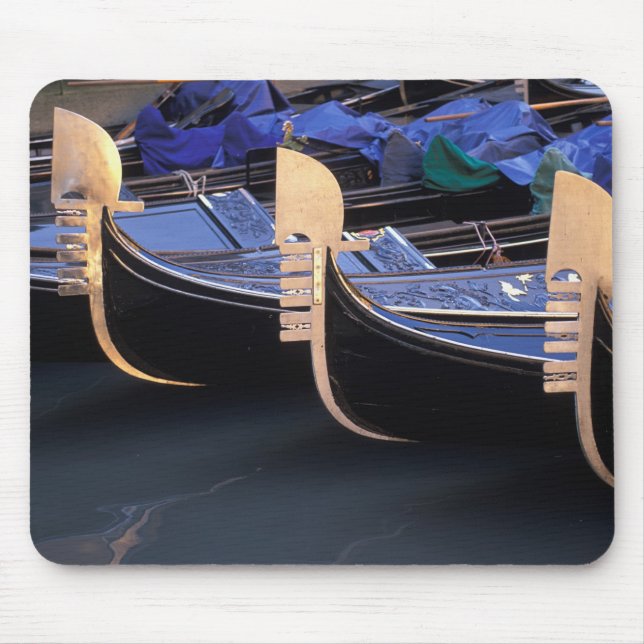 Italy, Veneto, Venice. Row of Gondolas. Mouse Pad (Front)